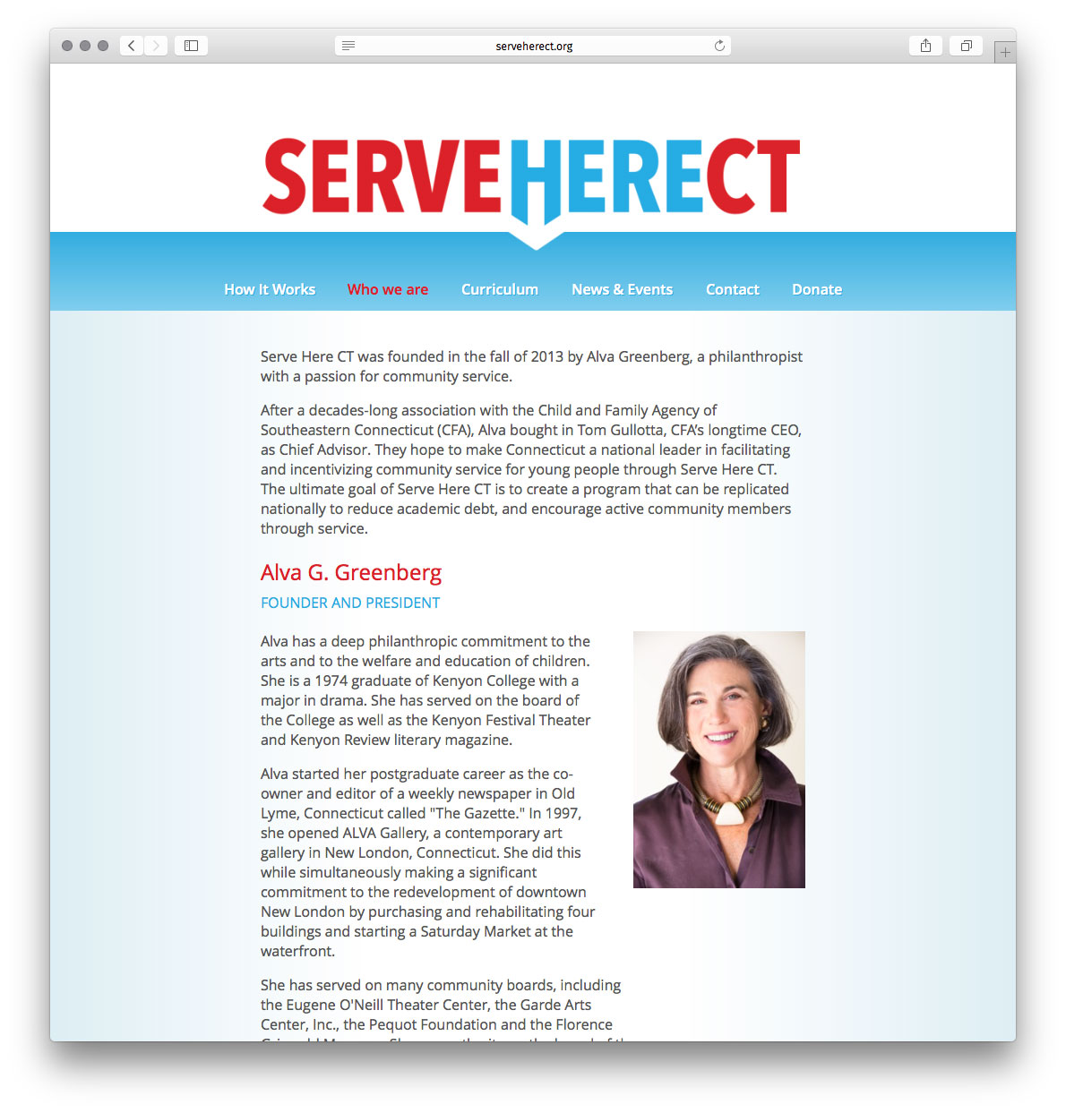 Serve Here CT Website